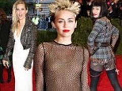 met ball 2013: miley cyrus, madonna and sienna miller get the dress code right with their punk chic